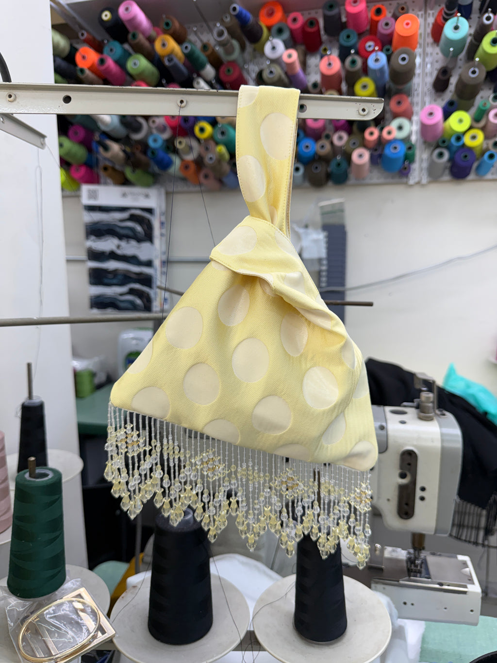 The Knot Bag in Yellow Dots