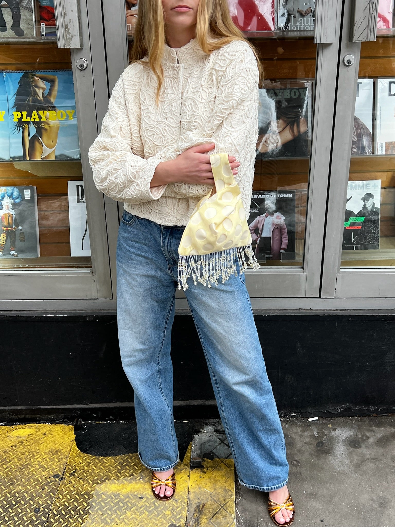 The Knot Bag in Yellow Dots