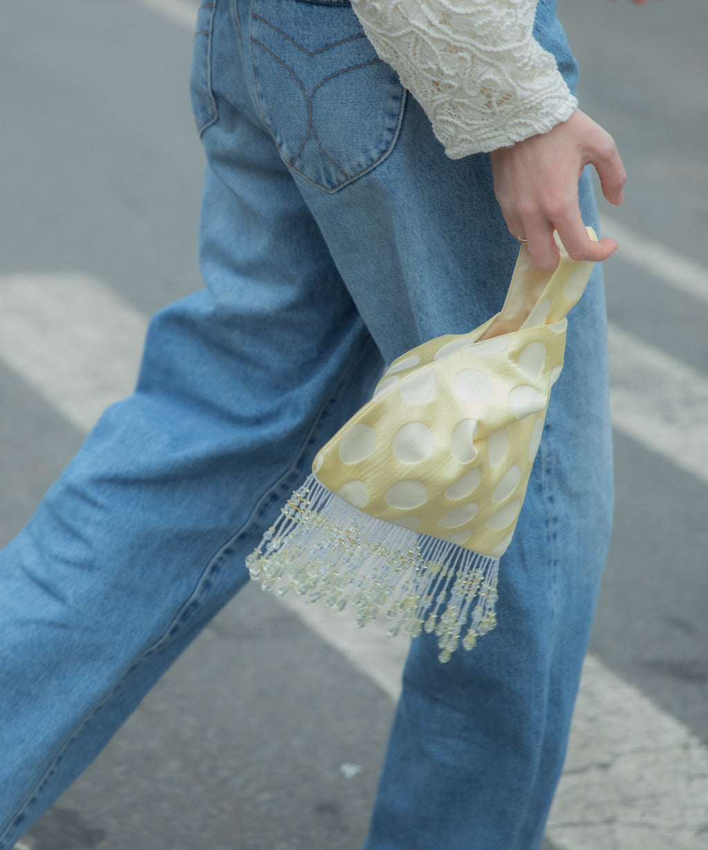 The Knot Bag in Yellow Dots