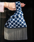 The Knot Bag in Navy Dot